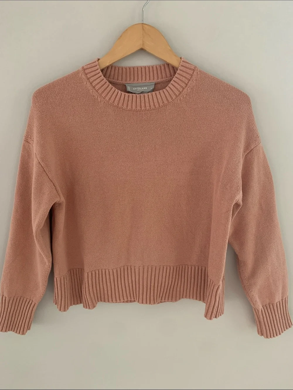 Everlane The Boxy Sweater In Everyday Cotton Blush Pink Size Small